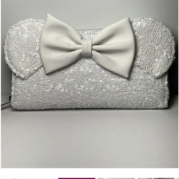 Loungefly Handbags - DISNEY LOUNGEFLY NWOT MINNIE SEQUIN WEDDING ZIP AROUND WALLET